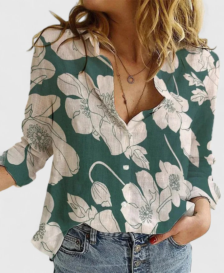 Women's Button-Up Blouse With Long Sleeves | Casual