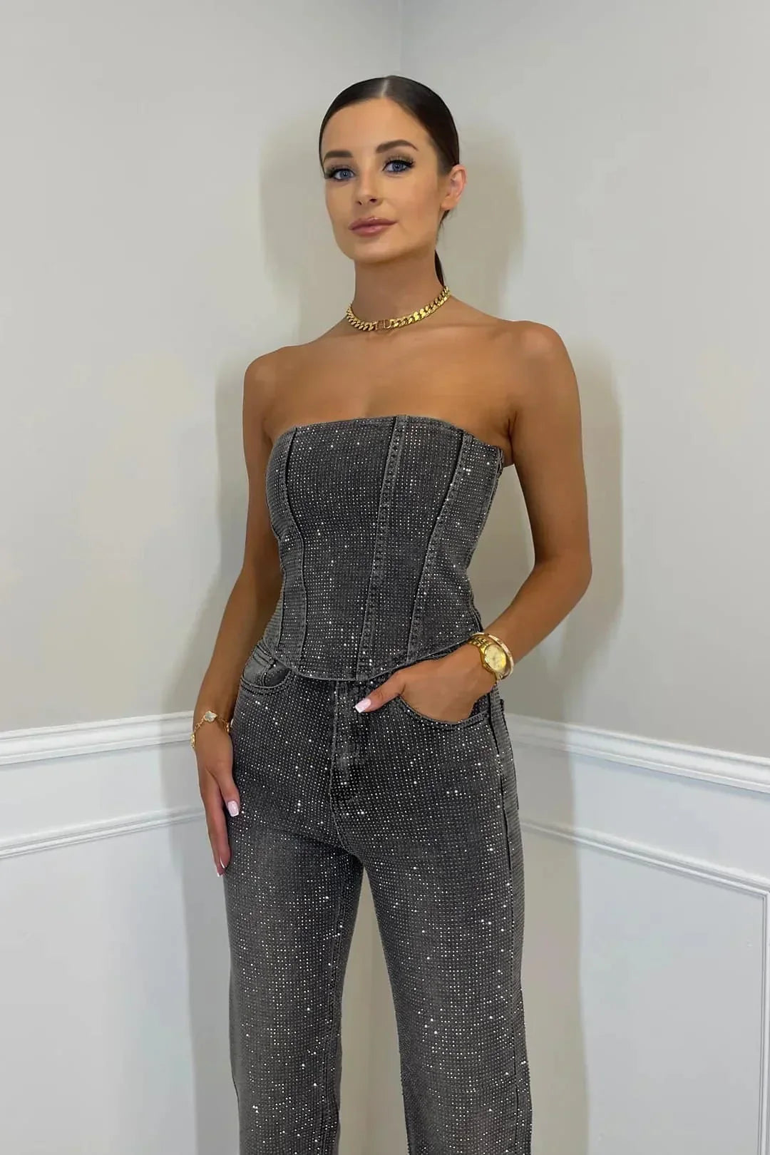 Women's Strapless Jumpsuit | Wide Legs