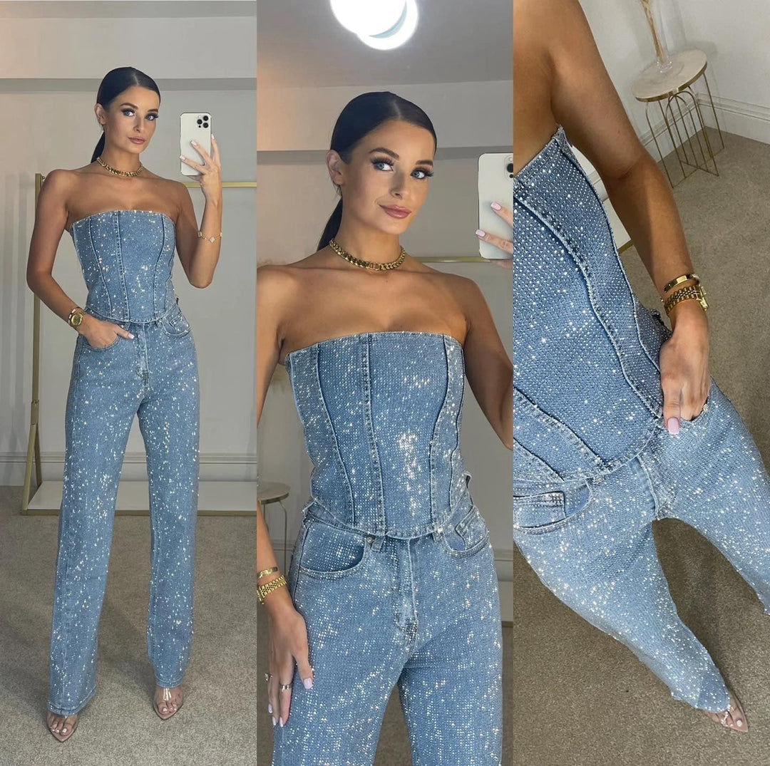 Damen Abend-Overall | Trägerlos