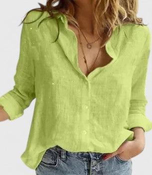 Women's Button-Up Blouse With Long Sleeves | Casual