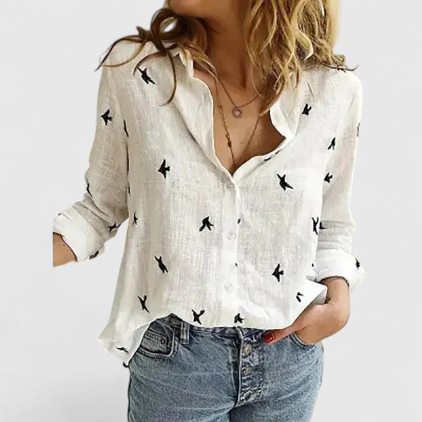 Women's Button-Up Blouse With Long Sleeves | Casual
