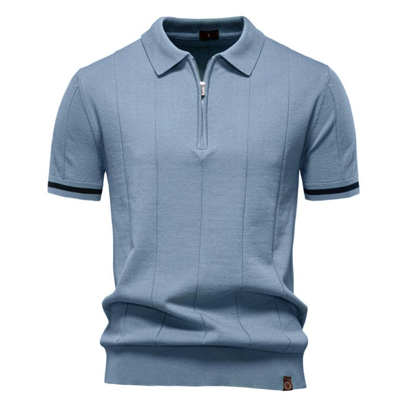 Camiseta Polo Masculina Casual com Zíper | Verão