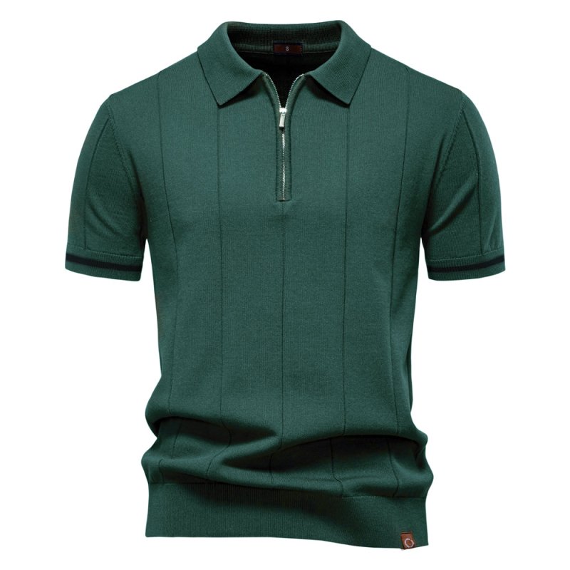 Camiseta Polo Masculina Casual com Zíper | Verão