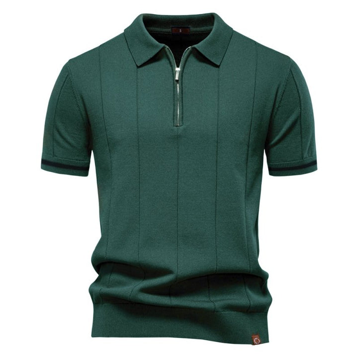 Camiseta Polo Masculina Casual com Zíper | Verão