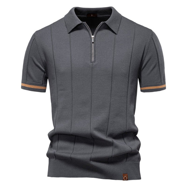 Camiseta Polo Masculina Casual com Zíper | Verão