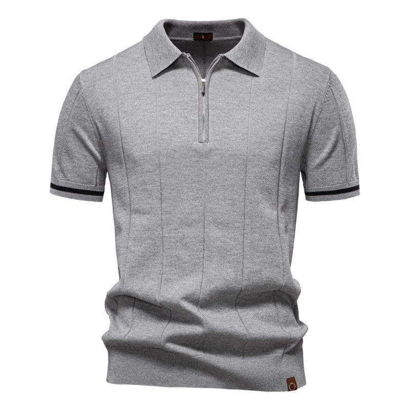 Camiseta Polo Masculina Casual com Zíper | Verão