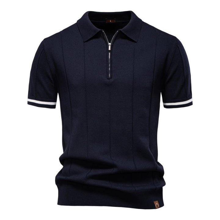 Camiseta Polo Masculina Casual com Zíper | Verão