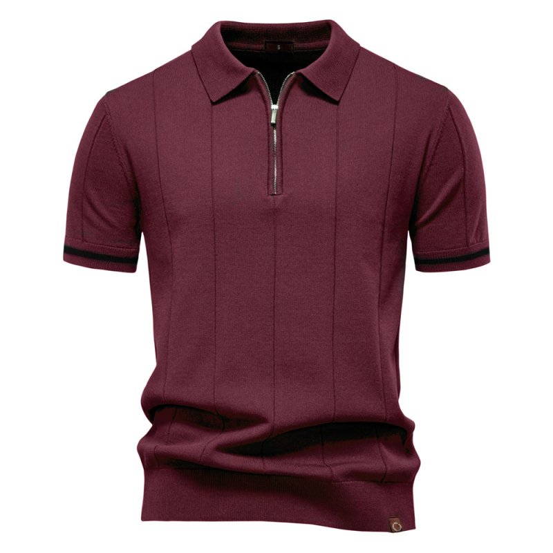 Camiseta Polo Masculina Casual com Zíper | Verão