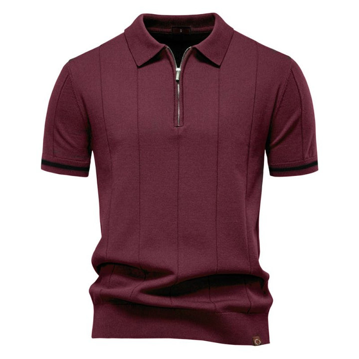 Camiseta Polo Masculina Casual com Zíper | Verão
