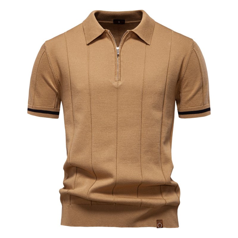 Camiseta Polo Masculina Casual com Zíper | Verão
