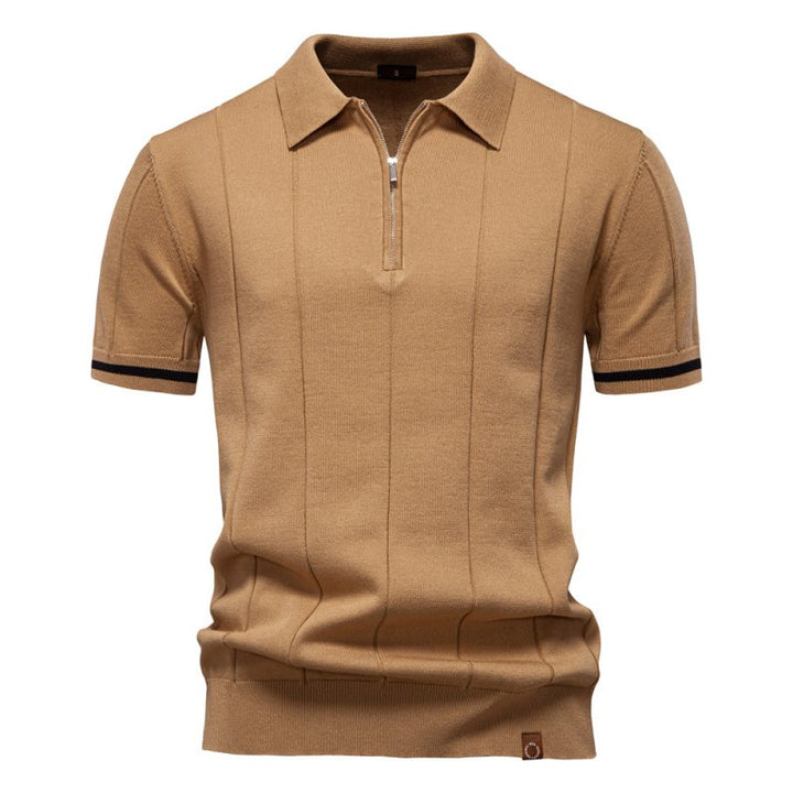 Camiseta Polo Masculina Casual com Zíper | Verão