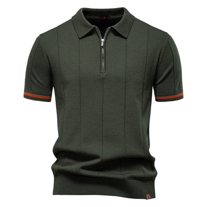 Camiseta Polo Masculina Casual com Zíper | Verão