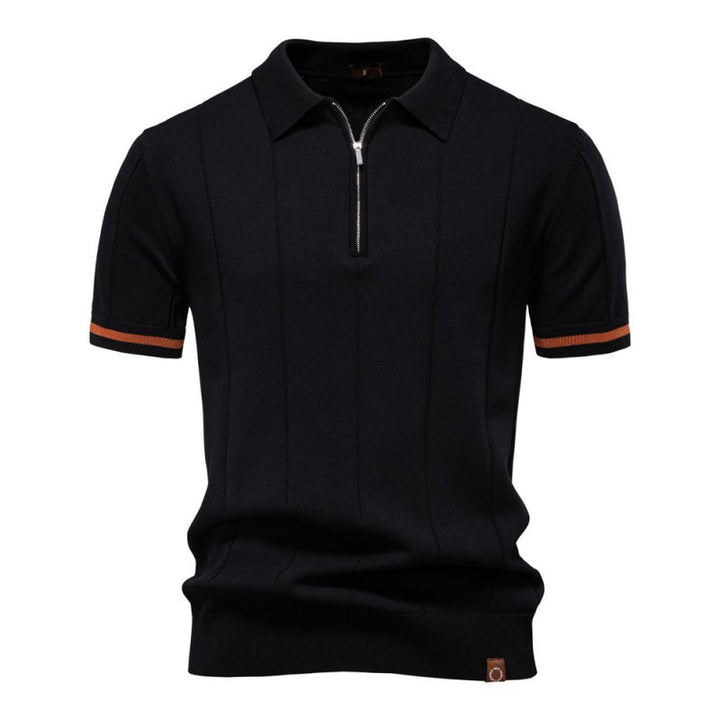 Camiseta Polo Masculina Casual com Zíper | Verão