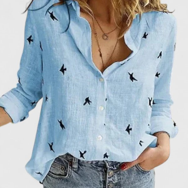 Women's Button-Up Blouse With Long Sleeves | Casual