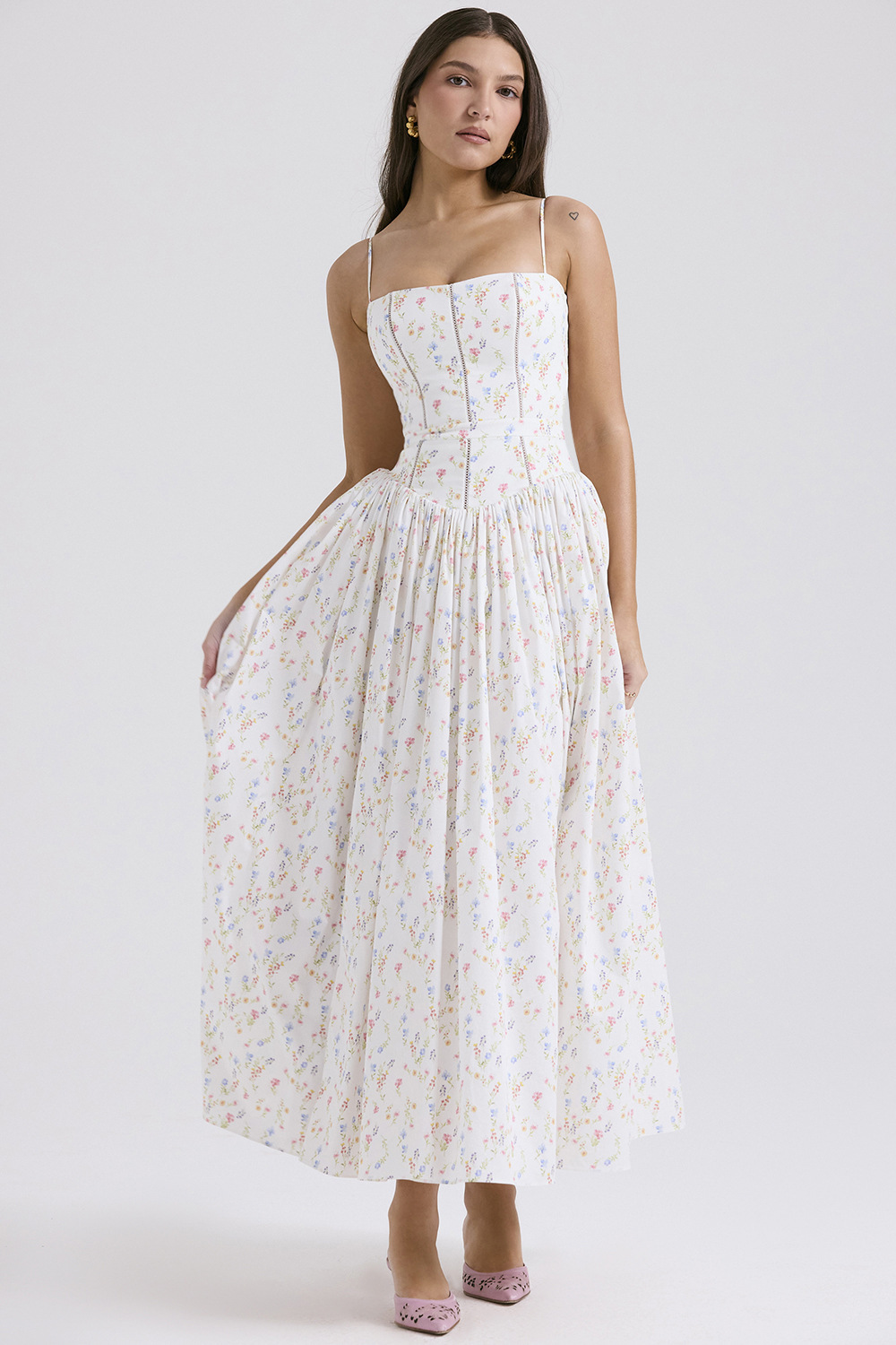 Vestido Feminino para Casamento com Corpete | Midi