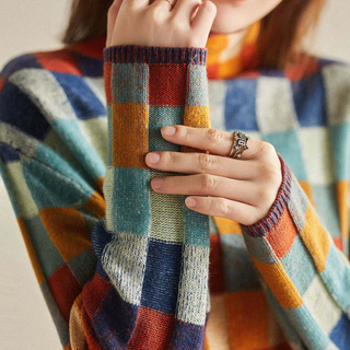 Damska sweter w kratę | Dzianina codzienna