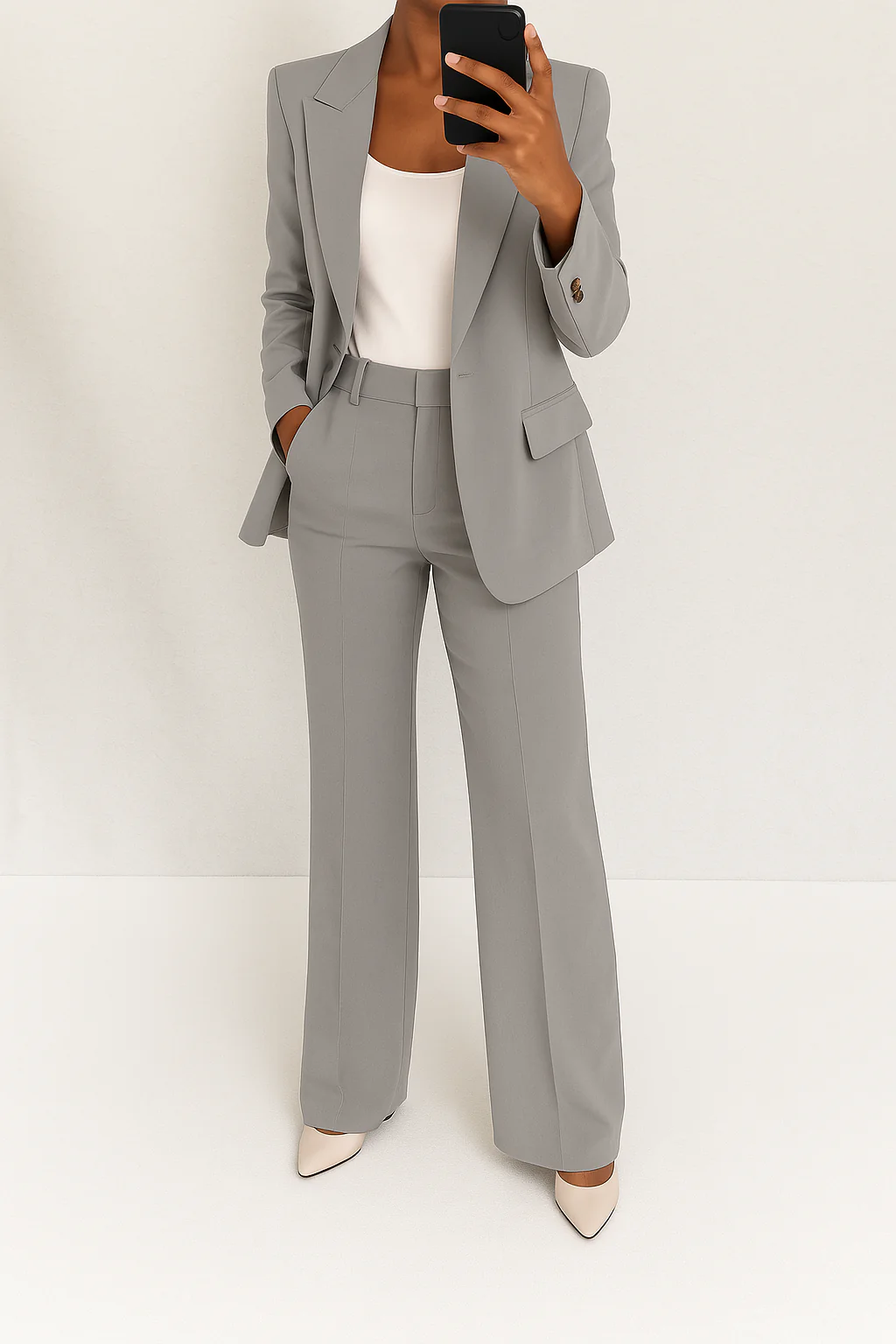 Damen elegantes zweiteiliges Set mit langen Ärmeln