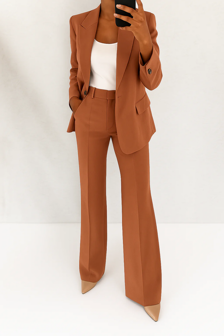 Damen elegantes zweiteiliges Set mit langen Ärmeln