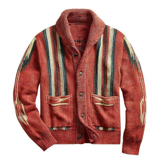 Męski Sweter Kardigan Wzorzysty | Styl Vintage