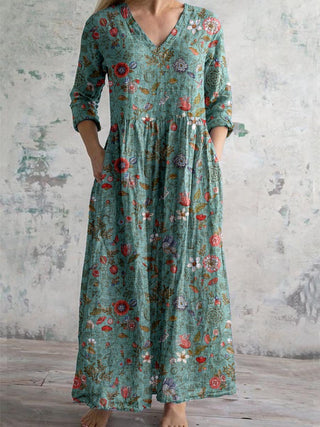 Kwiatowa Sukienka Boho dla Kobiet | Maxi