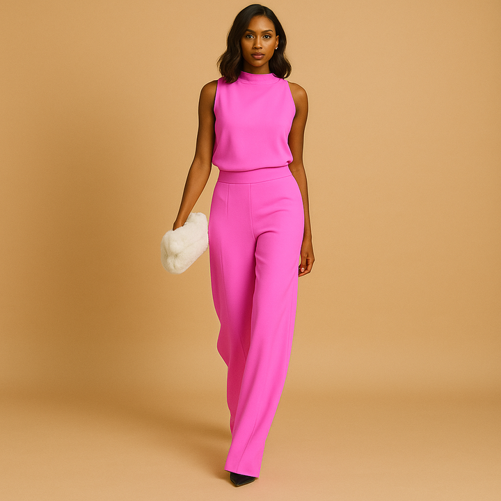 Women's Wide Leg Jumpsuit | High Neckline