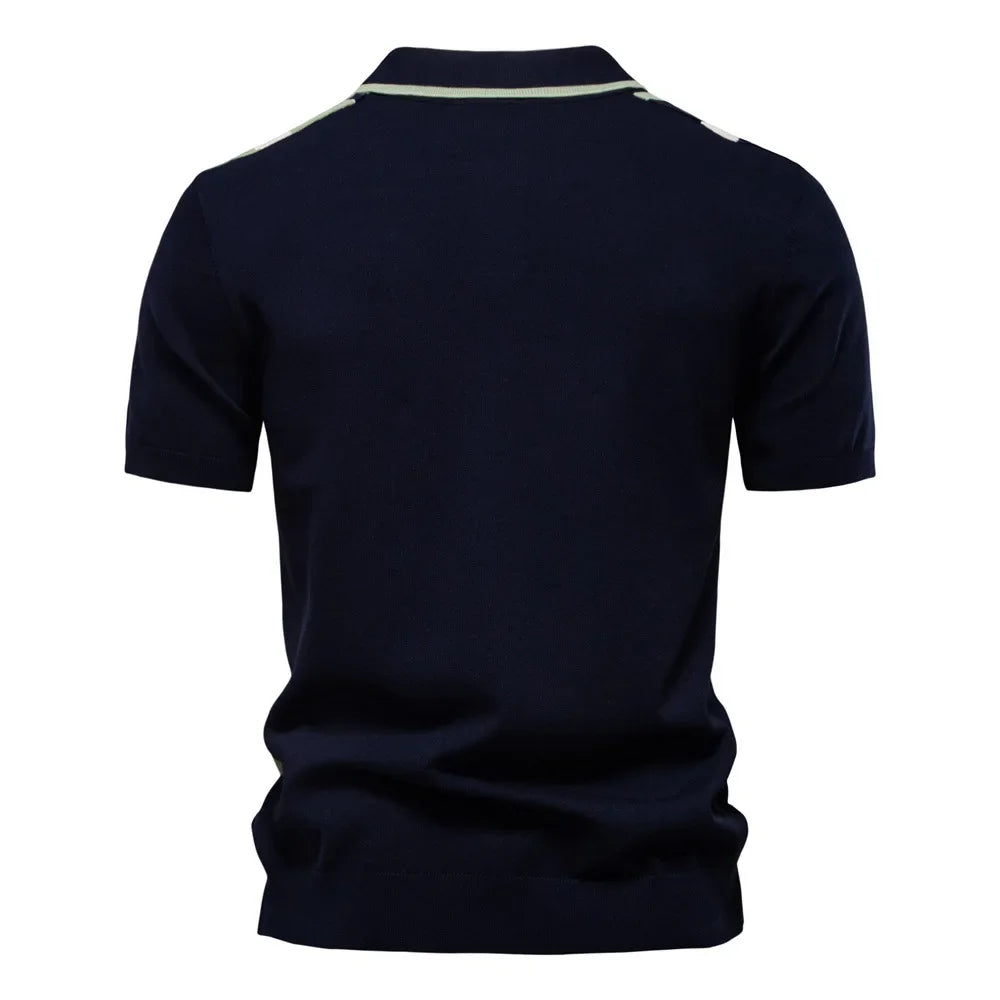 Herren Gestreiftes Polohemd | Strick