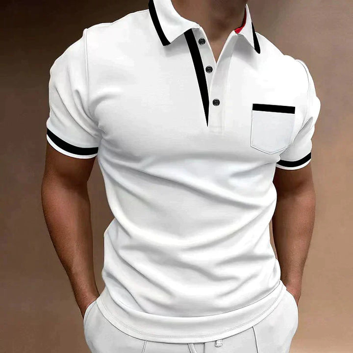 Herren Polohemd Kurzarm | Kontrastfarben