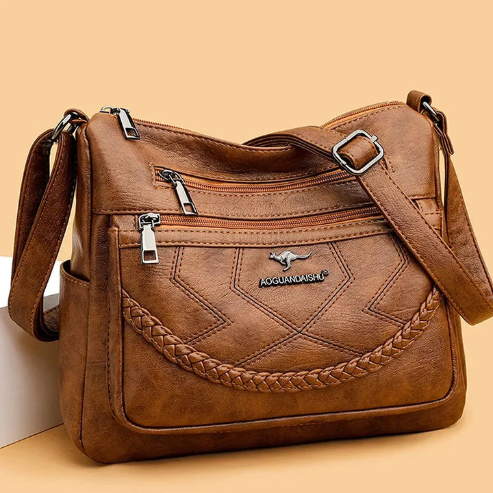 Damentasche mit vielen Taschen | Mit Reißverschluss