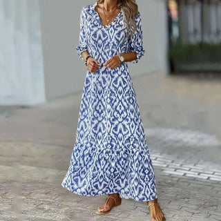 Damska sukienka maxi z długim rękawem | Boho Chic