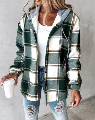 Damska Kurtka W Kropki z Kapturem | Casual