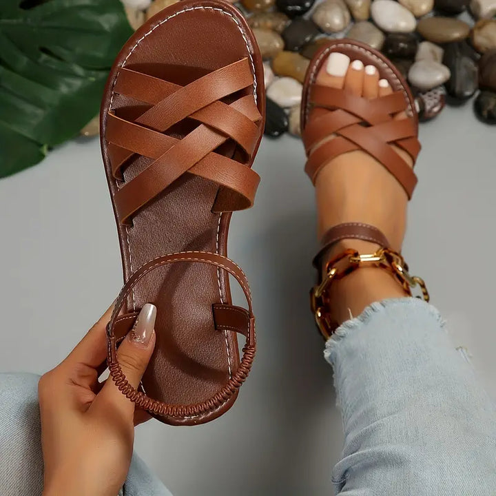 Damen Freizeit Sommerliche Sandalen | Gekreuzte Riemen