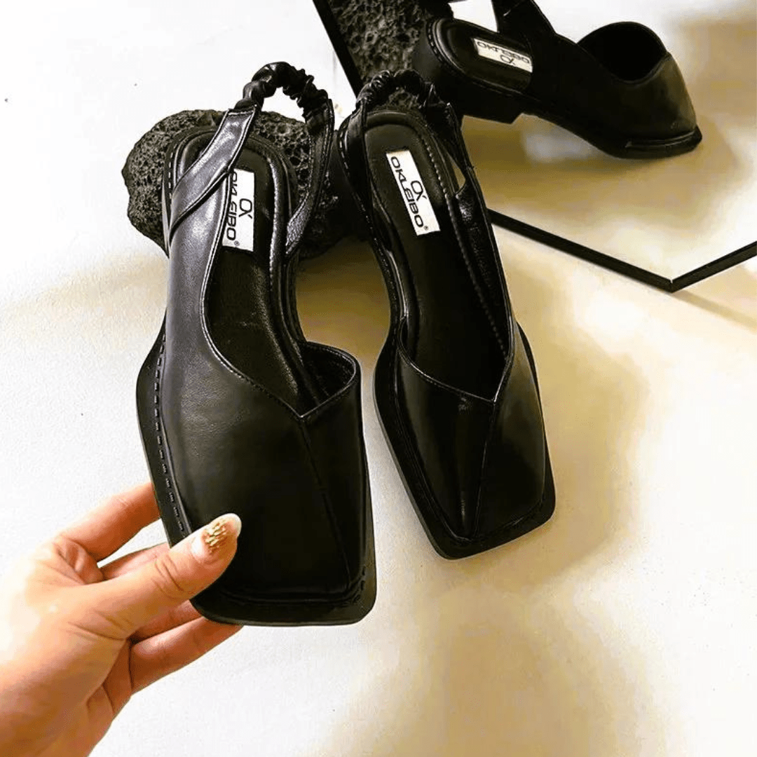 Damen Flache Schlupfschuhe mit quadratischer Spitze | Komfort