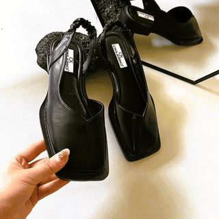 Damskie Płaskie Buty Slip-On z Kwadratowym Noskiem | Komfort