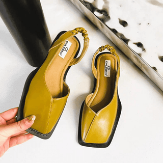 Damskie Płaskie Buty Slip-On z Kwadratowym Noskiem | Komfort