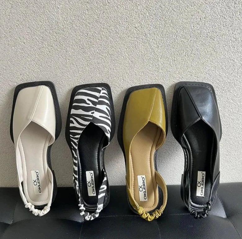 Damen Flache Schlupfschuhe mit quadratischer Spitze | Komfort