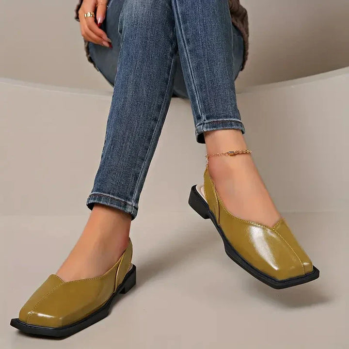 Damen Flache Schlupfschuhe mit quadratischer Spitze | Komfort