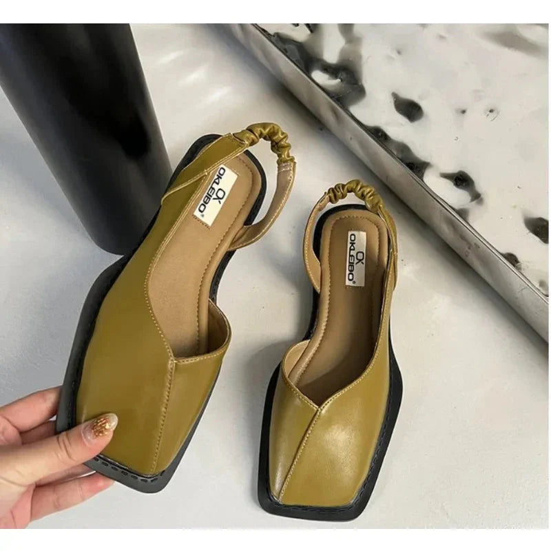 Damen Flache Schlupfschuhe mit quadratischer Spitze | Komfort