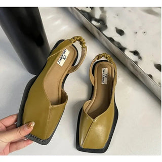 Damskie Płaskie Buty Slip-On z Kwadratowym Noskiem | Komfort