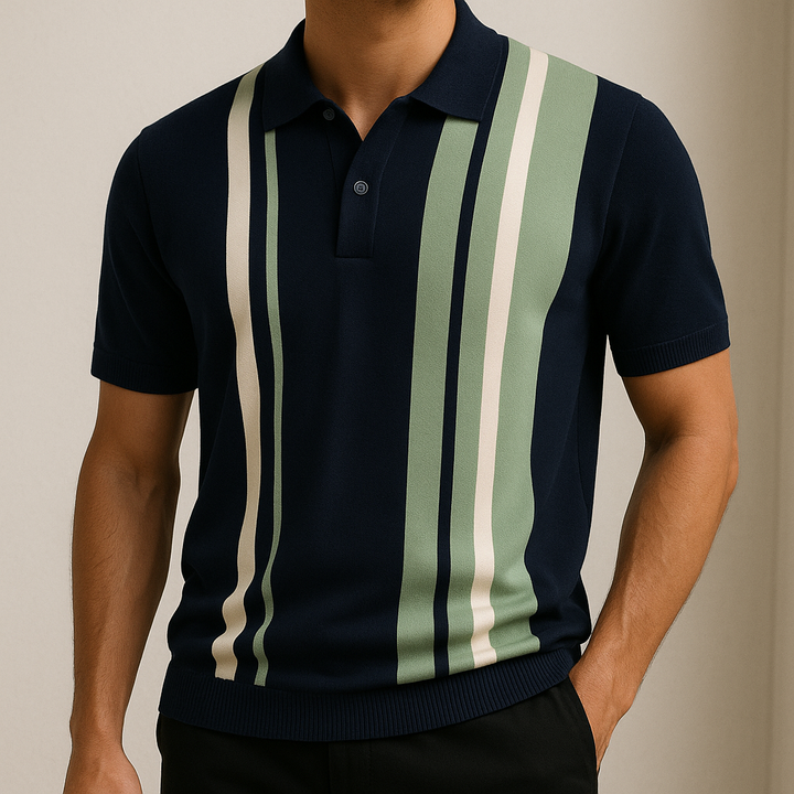 Herren Gestreiftes Polohemd | Strick