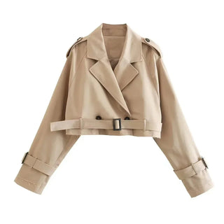 Krójowy Trench Coat dla Kobiet | Zapięcie na Pasek