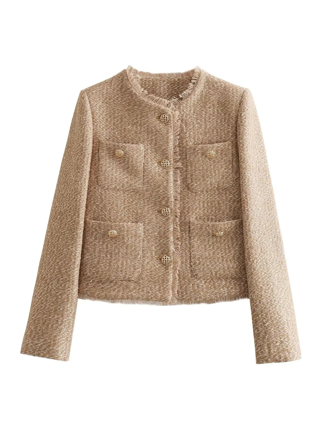 Damen Kurzes Tweed-Sakko | Lang
