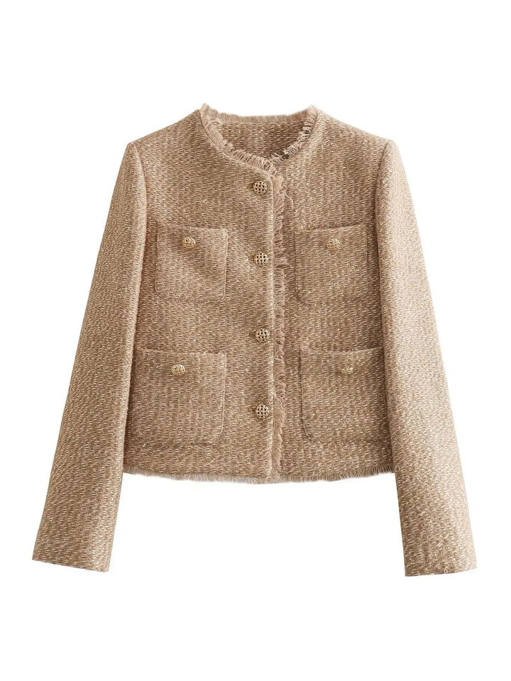 Damen Kurzes Tweed-Sakko | Lang