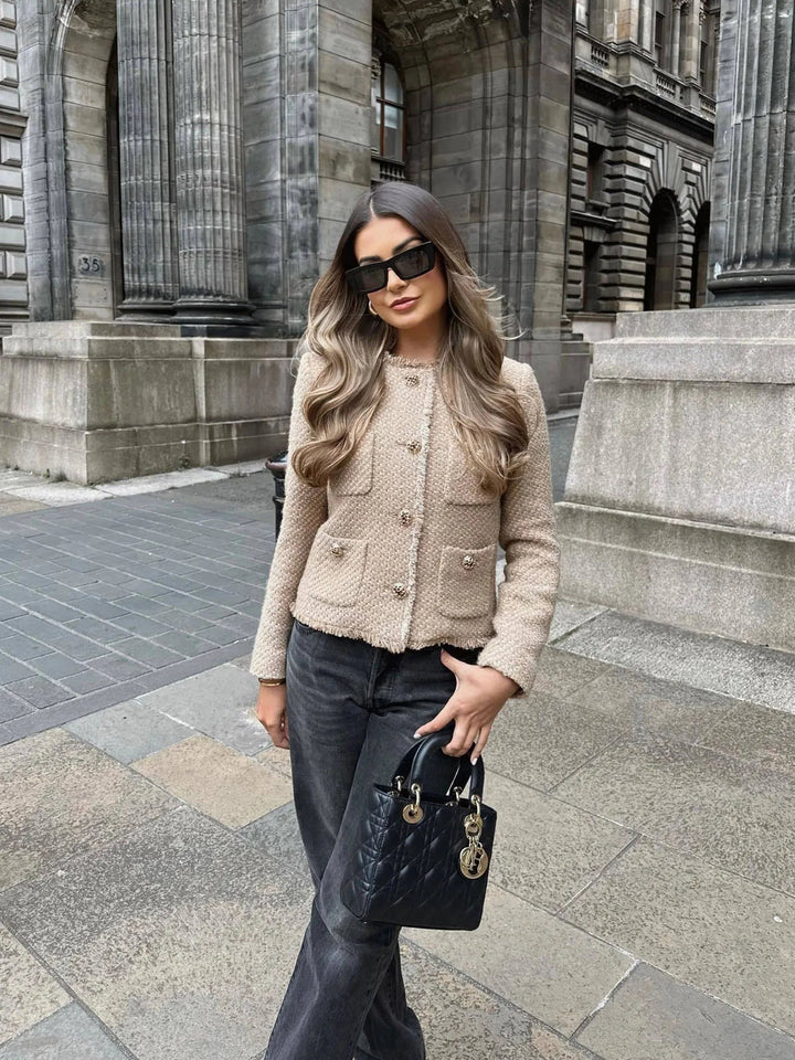 Damen Kurzes Tweed-Sakko | Lang