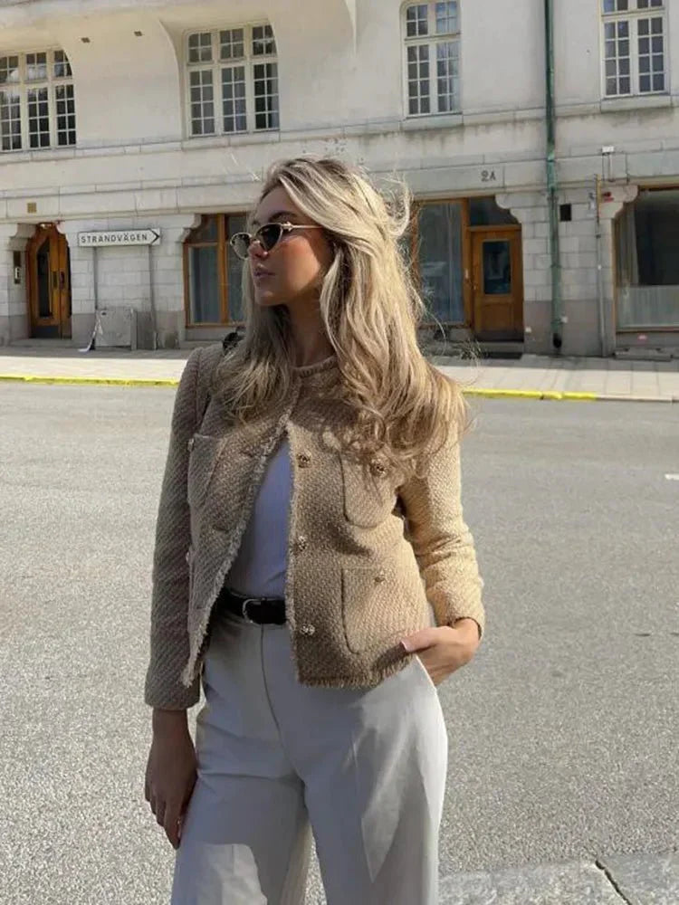 Damen Kurzes Tweed-Sakko | Lang