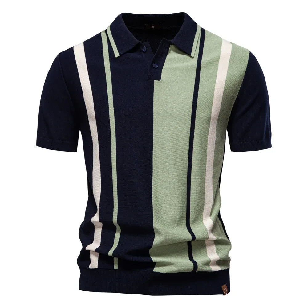 Herren Gestreiftes Polohemd | Strick
