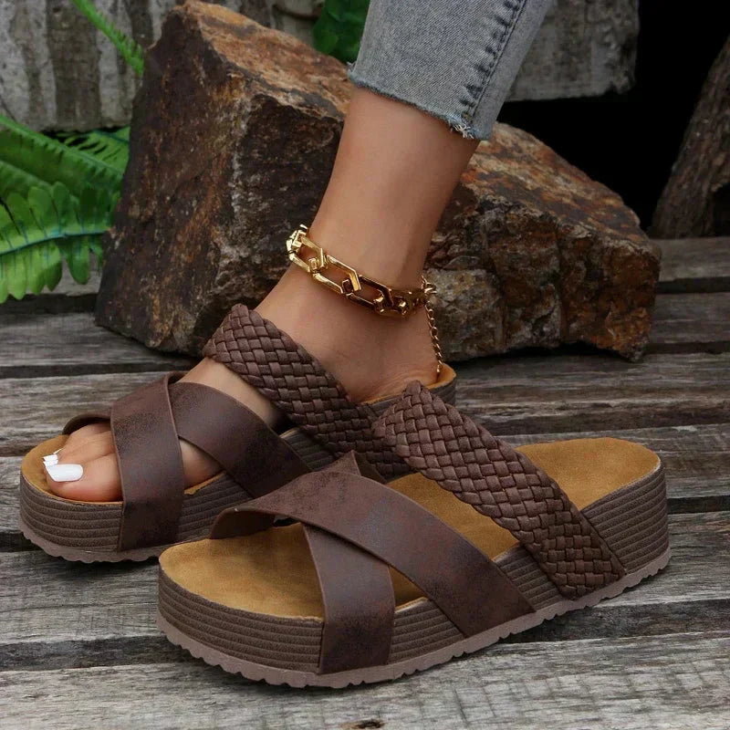 Damen Orthopädische Sandalen Sommer | Keilabsatz