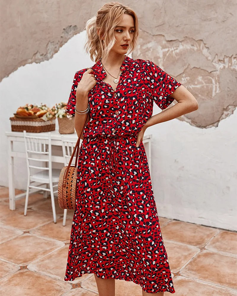 Damen Gemustertes Sommerkleid | Midi