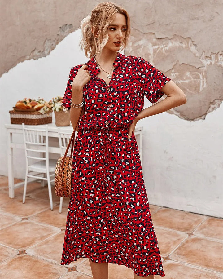 Damen Gemustertes Sommerkleid | Midi