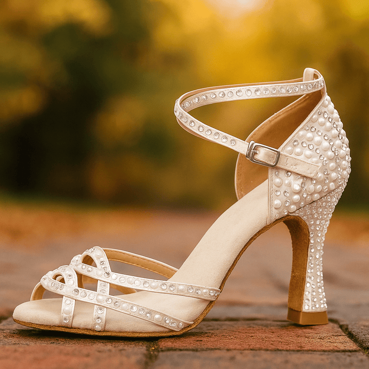 Damen Party-Sandalen mit Absatz | Strasssteine