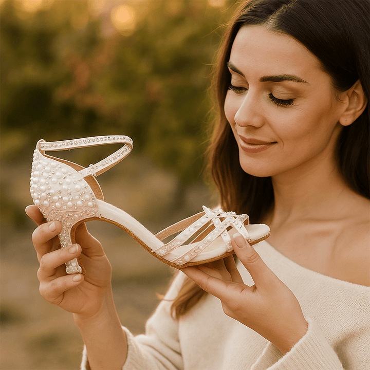 Damen Party-Sandalen mit Absatz | Strasssteine